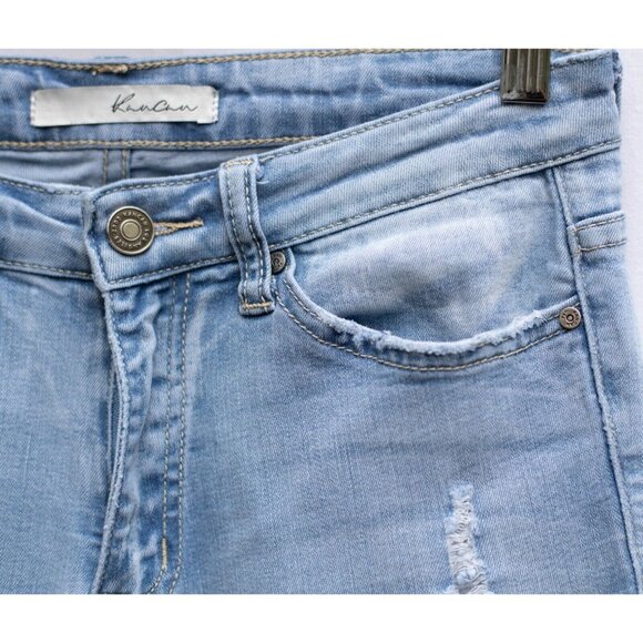 KanCan Jeans Womens 26 Blue Skinny Mid Rise Ripped Stretch Light Wash Denim - Picture 5 of 12